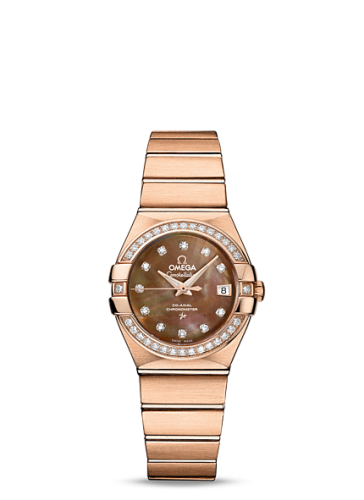 Omega Constellation Co-Axial 27 Brushed Red Gold / Diamond / Brown MOP